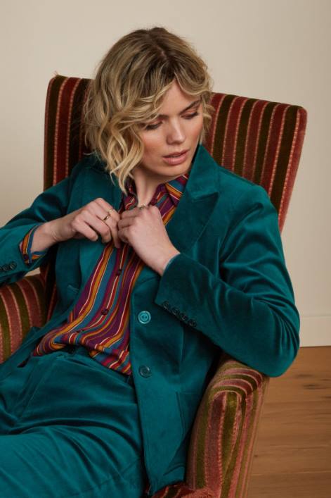 Kvinder bibi blazer uni fargo King Louie guldsmede grøn beklædning 60B4175