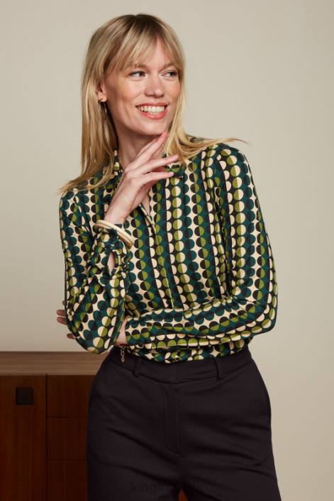 Kvinder bluse quincy King Louie fyrregrøn beklædning 60B4113