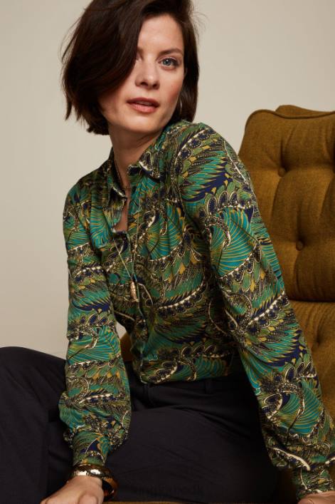 Kvinder maisie bluse venus King Louie blå beklædning 60B4112