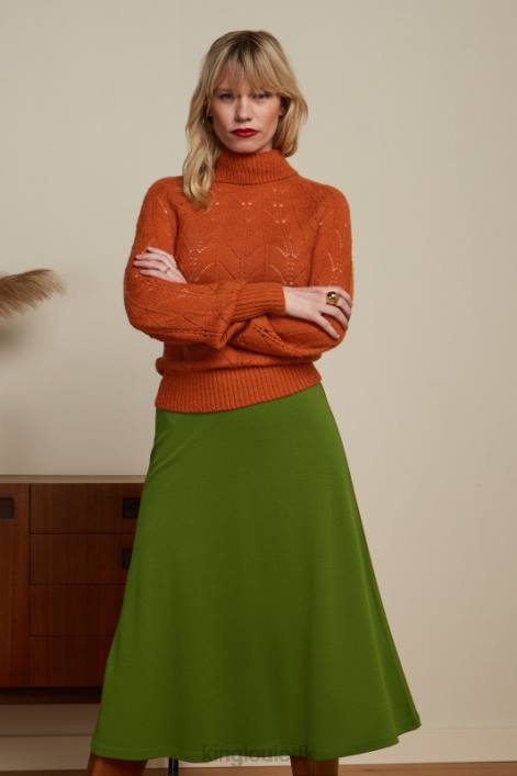 Kvinder juno nederdel milano crepe King Louie olivengrøn beklædning 60B4165