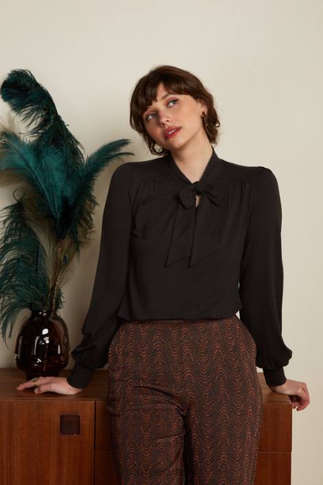 Kvinder amalia top ecovero lys King Louie sort beklædning 60B435