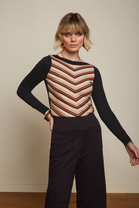 Kvinder vedbend top lapis stribe King Louie sort beklædning 60B461